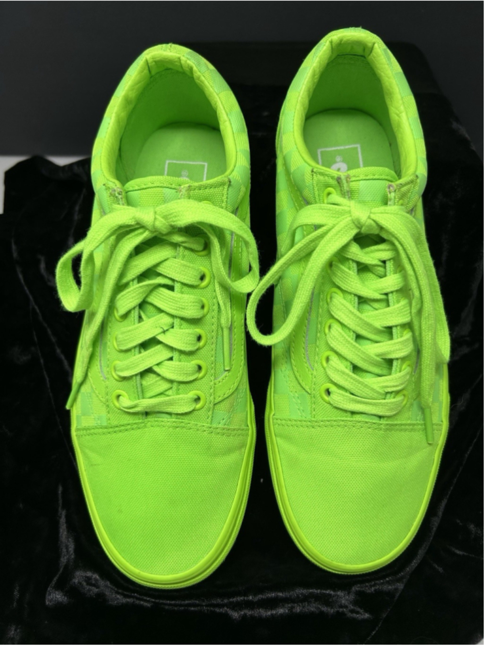 VANS Old Skool Mono Checker Board Green Gecko Unisex Skate Sneaker Shoes M7.5 W9